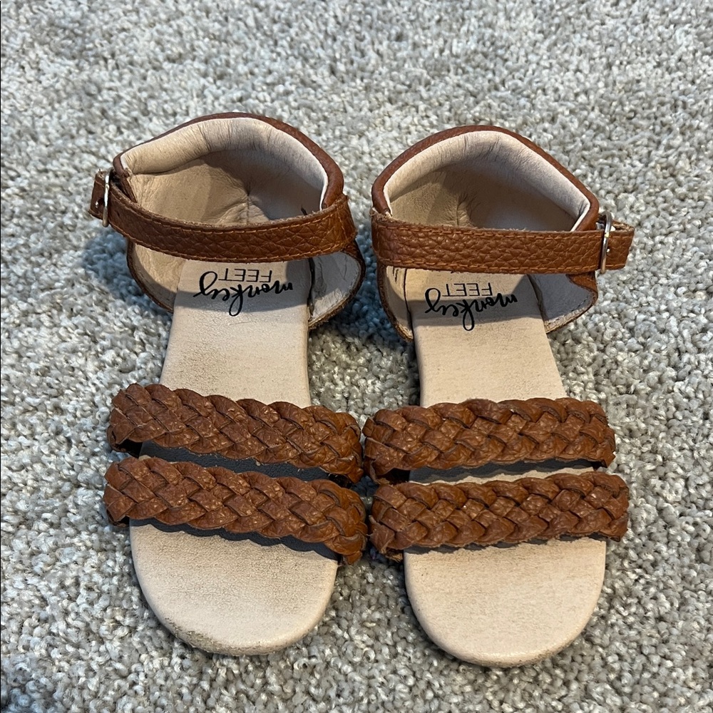 Monkey Feet Brown Braided Kids Sandals